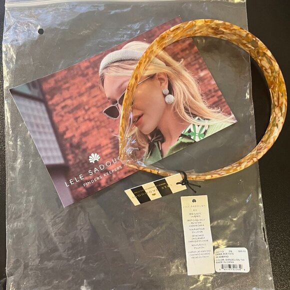 Lele Sadoughi Tortoise Acetate Headband Lightweight Chic - Picture 5 of 6